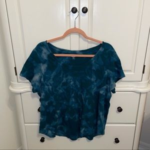 Teal and blue tie dye tee shirt—Old Navy